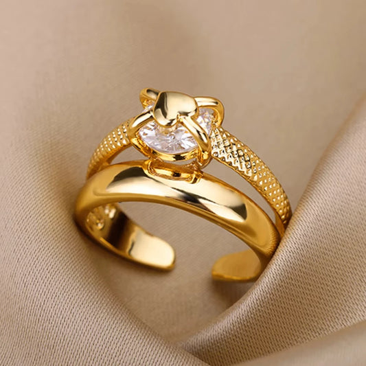 Bague Acier Inoxydable Femme Ajustable