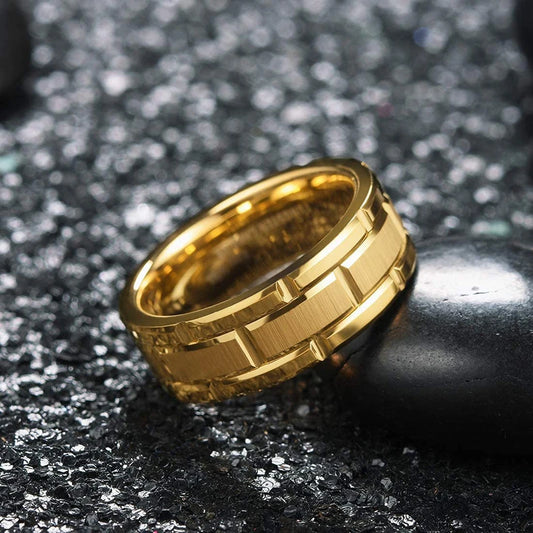 Bague Dorée Acier Inoxydable STEEL