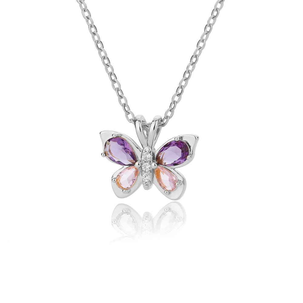 Collier Acier Inoxydable Femme Or BUTTERFLY