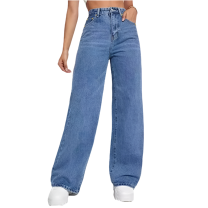 Jean Large Bleu Femme