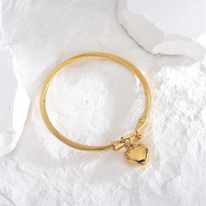 Bracelet Cœur Femme Acier Inoxydable