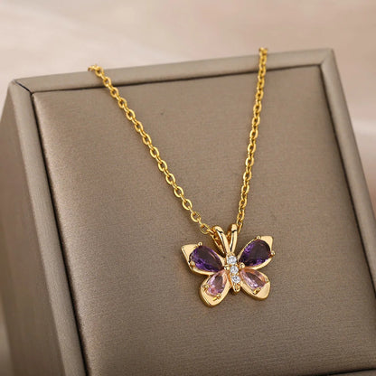 BUTTERFLY - Collier Acier Inoxydable Femme