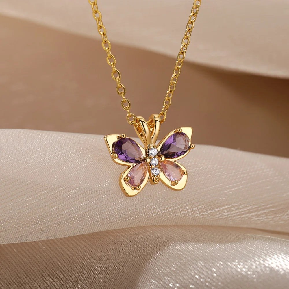 BUTTERFLY - Collier Acier Inoxydable Femme