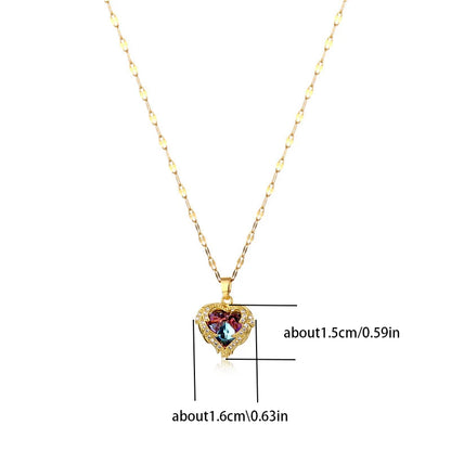 CRYSTAL HEART - Collier Acier Inoxydable Femme