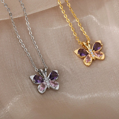 BUTTERFLY - Collier Acier Inoxydable Femme