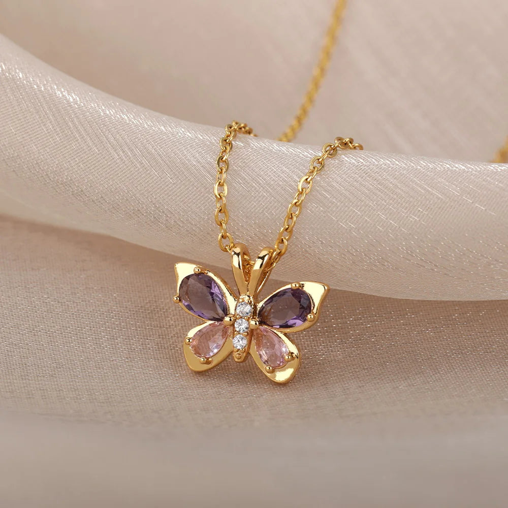 BUTTERFLY - Collier Acier Inoxydable Femme